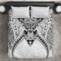 New Zealand Morepork Bedding Set Maori Pattern White
