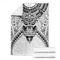 New Zealand Morepork Blanket Maori Pattern White LT05 - Polynesian Pride