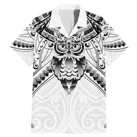 New Zealand Morepork Family Matching Mermaid Dress and Hawaiian Shirt Maori Pattern White