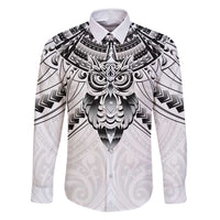 New Zealand Morepork Family Matching Mermaid Dress and Hawaiian Shirt Maori Pattern White