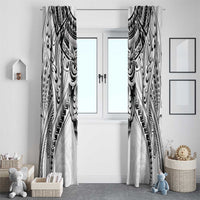 New Zealand Morepork Window Curtain Maori Pattern White