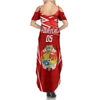 Custom Tonga Rugby Summer Maxi Dress Kupesi Ngatu Pattern