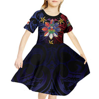Haiti Philippines Kid Short Sleeve Dress Haitian Coat Of Arms With Filipino Sun