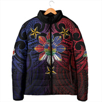 Haiti Philippines Padded Jacket Haitian Coat Of Arms With Filipino Sun LT05 - Polynesian Pride