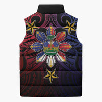 Haiti Philippines Sleeveless Puffer Jacket Haitian Coat Of Arms With Filipino Sun