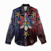 Haiti Philippines Women Casual Shirt Haitian Coat Of Arms With Filipino Sun LT05 - Polynesian Pride