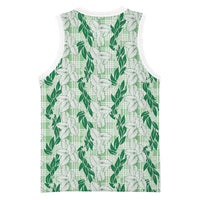 Hawaii Ti Leaf Maile Tuberose Lei Basketball Jersey With Hanalei Leaf Green