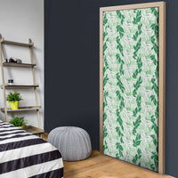 Hawaii Ti Leaf Maile Tuberose Lei Door Cover With Hanalei Leaf Green