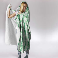 Hawaii Ti Leaf Maile Tuberose Lei Hooded Blanket With Hanalei Leaf Green