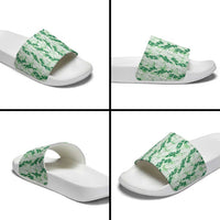 Hawaii Ti Leaf Maile Tuberose Lei Slide Sandals With Hanalei Leaf Green