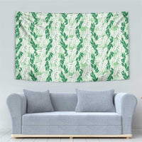 Hawaii Ti Leaf Maile Tuberose Lei Tapestry With Hanalei Leaf Green