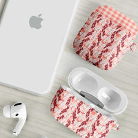 Hawaii Ti Leaf Maile Tuberose Lei AirPods Case With Hanalei Leaf Red