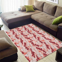 Hawaii Ti Leaf Maile Tuberose Lei Area Rug With Hanalei Leaf Red