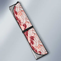 Hawaii Ti Leaf Maile Tuberose Lei Auto Sun Shade With Hanalei Leaf Red