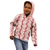 Hawaii Ti Leaf Maile Tuberose Lei Kid Hoodie With Hanalei Leaf Red