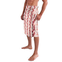 Hawaii Ti Leaf Maile Tuberose Lei Lavalava With Hanalei Leaf Red