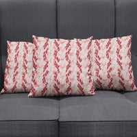 Hawaii Ti Leaf Maile Tuberose Lei Pillow Cover With Hanalei Leaf Red