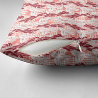 Hawaii Ti Leaf Maile Tuberose Lei Pillow Cover With Hanalei Leaf Red