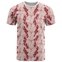 Hawaii Ti Leaf Maile Tuberose Lei T Shirt With Hanalei Leaf Red
