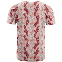 Hawaii Ti Leaf Maile Tuberose Lei T Shirt With Hanalei Leaf Red