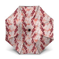 Hawaii Ti Leaf Maile Tuberose Lei Umbrella With Hanalei Leaf Red