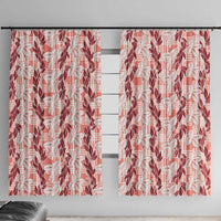 Hawaii Ti Leaf Maile Tuberose Lei Window Curtain With Hanalei Leaf Red