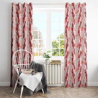 Hawaii Ti Leaf Maile Tuberose Lei Window Curtain With Hanalei Leaf Red
