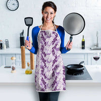 Hawaii Ti Leaf Maile Tuberose Lei Apron With Hanalei Leaf Purple