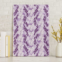 Hawaii Ti Leaf Maile Tuberose Lei Canvas Wall Art With Hanalei Leaf Purple