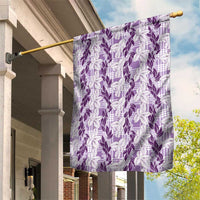 Hawaii Ti Leaf Maile Tuberose Lei Garden Flag With Hanalei Leaf Purple