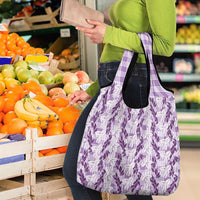 Hawaii Ti Leaf Maile Tuberose Lei Grocery Bag With Hanalei Leaf Purple
