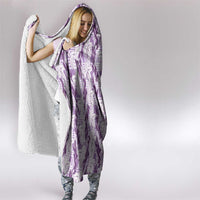 Hawaii Ti Leaf Maile Tuberose Lei Hooded Blanket With Hanalei Leaf Purple