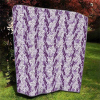 Hawaii Ti Leaf Maile Tuberose Lei Quilt With Hanalei Leaf Purple