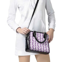 Hawaii Ti Leaf Maile Tuberose Lei Shoulder Handbag With Hanalei Leaf Purple
