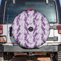 Hawaii Ti Leaf Maile Tuberose Lei Spare Tire Cover With Hanalei Leaf Purple