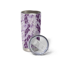 Hawaii Ti Leaf Maile Tuberose Lei Tumbler Cup With Hanalei Leaf Purple
