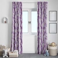 Hawaii Ti Leaf Maile Tuberose Lei Window Curtain With Hanalei Leaf Purple