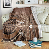 Samoa Tatau Marlin Blanket With Siapo Motifs Brown