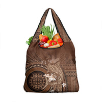 Samoa Tatau Marlin Grocery Bag With Siapo Motifs Brown