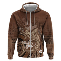 Samoa Tatau Marlin Hoodie With Siapo Motifs Brown
