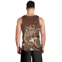 Samoa Tatau Marlin Men Tank Top With Siapo Motifs Brown