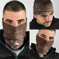 Samoa Tatau Marlin Neck Gaiter With Siapo Motifs Brown