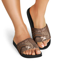 Samoa Tatau Marlin Slide Sandals With Siapo Motifs Brown