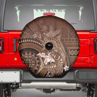 Samoa Tatau Marlin Spare Tire Cover With Siapo Motifs Brown
