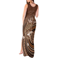 Samoa Tatau Marlin Tank Maxi Dress With Siapo Motifs Brown