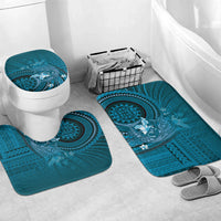 Samoa Tatau Marlin Bathroom Set With Siapo Motifs Teal