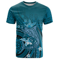 Samoa Tatau Marlin T Shirt With Siapo Motifs Teal