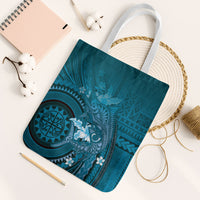 Samoa Tatau Marlin Tote Bag With Siapo Motifs Teal