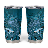Samoa Tatau Marlin Tumbler Cup With Siapo Motifs Teal