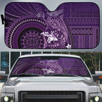Samoa Tatau Marlin Auto Sun Shade With Siapo Motifs Violet